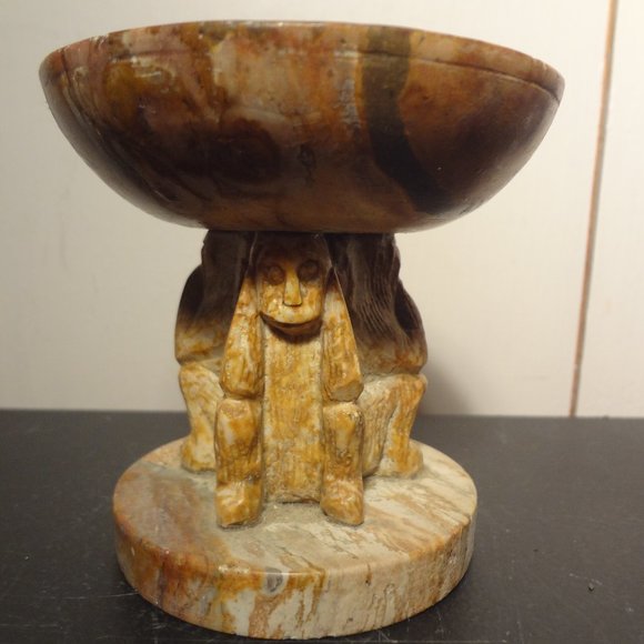 Other - Morality Monkeys Handcarved Stone Candle Holder